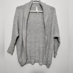 Aeropostale Light Gray Chunky Knit Open-front Cardigan Sweater Women's S